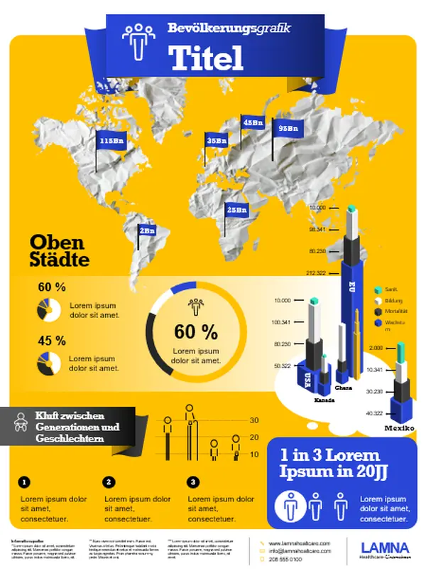 Poster mit Bevölkerungsinfografiken modern simple