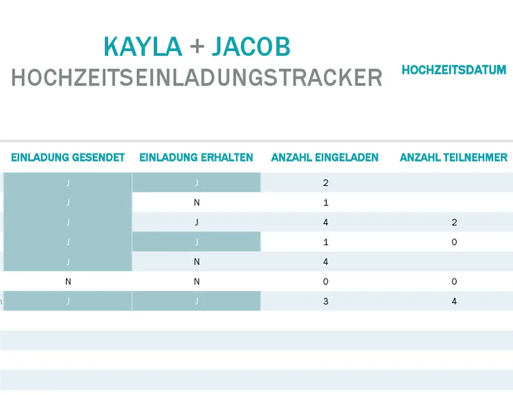 Einladungstracker in Aquarellfarben modern-simple