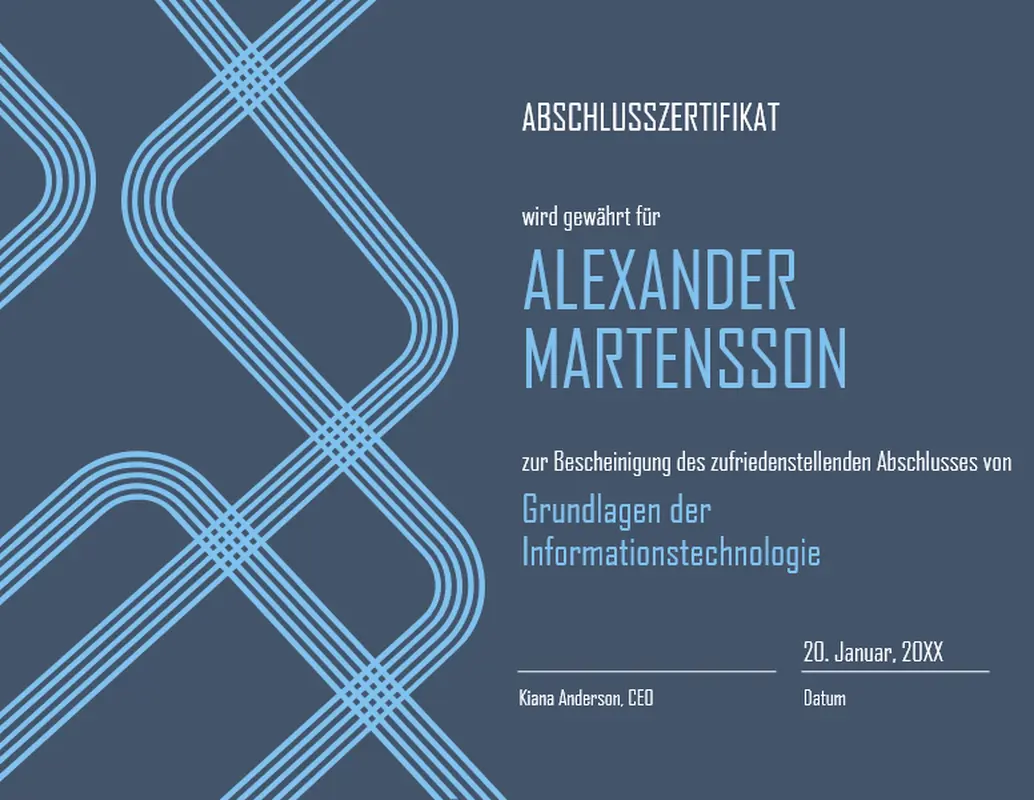 Abschlusszertifikat modern-geometric