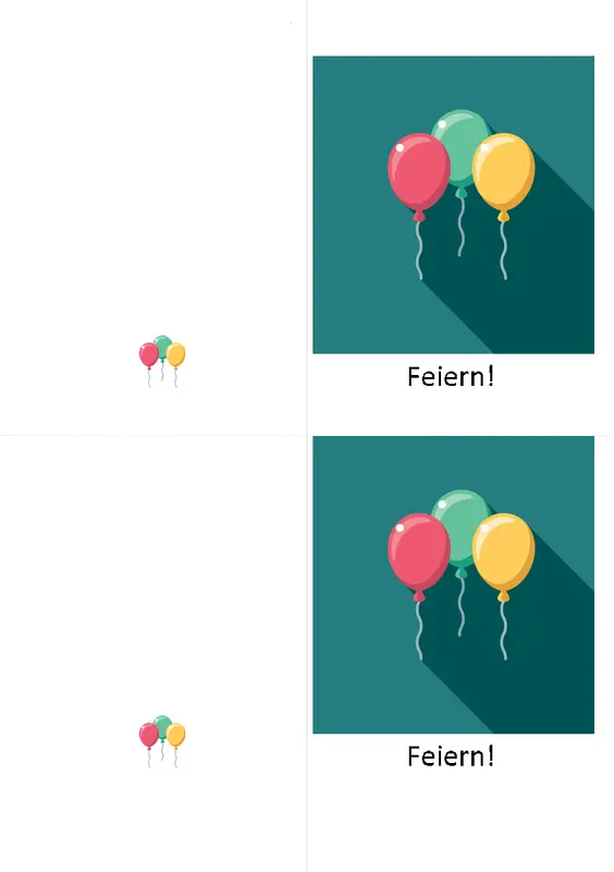 Glückwunschkarte mit Ballon modern-simple