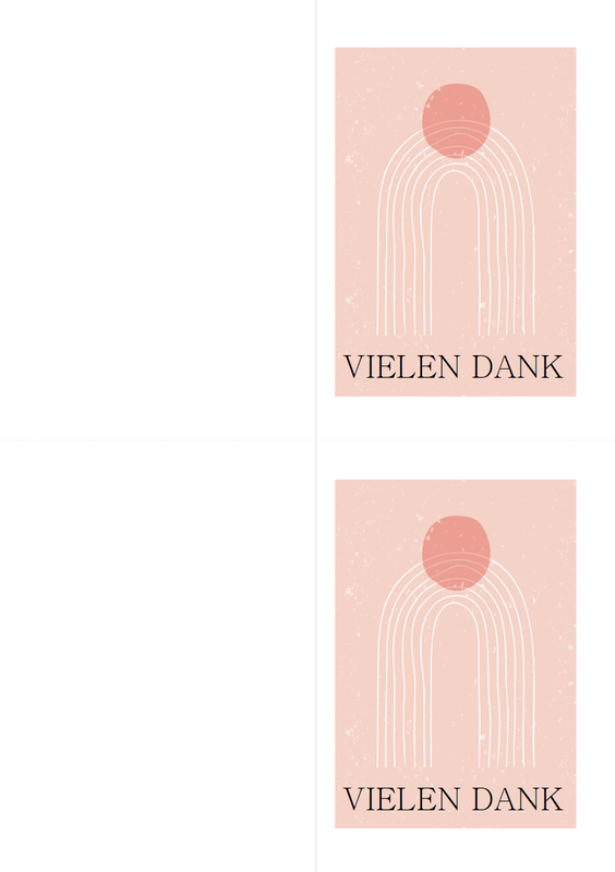 Danksagungskarten pink whimsical line