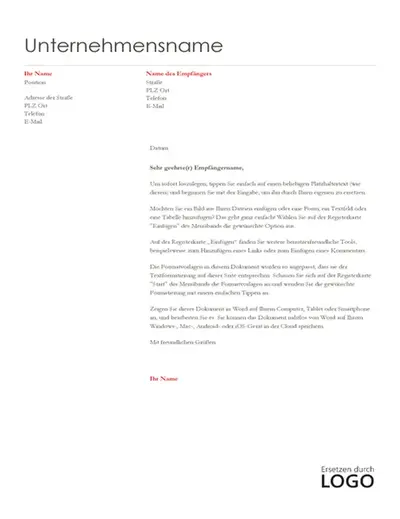 Briefkopf (einfaches modernes Design)