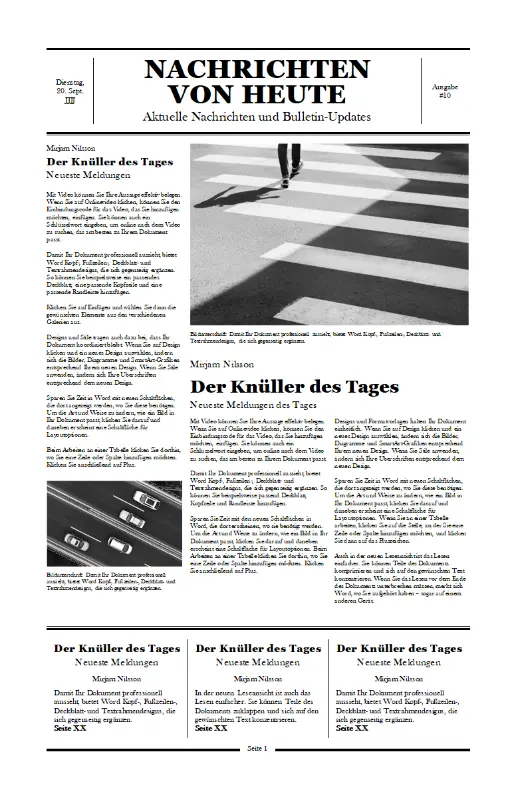 Traditionelle Zeitung white modern simple
