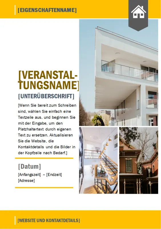 Handzettel für einen Tag der offenen Tür modern-simple
