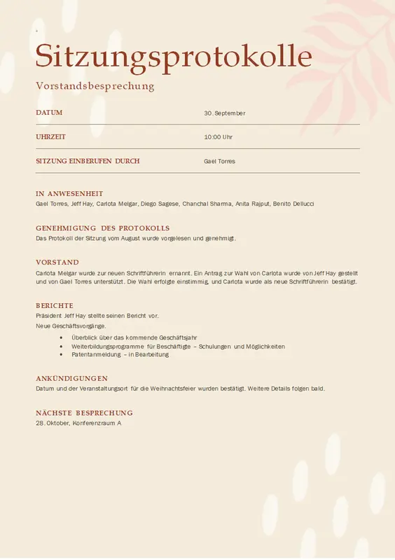 Protokoll organic boho