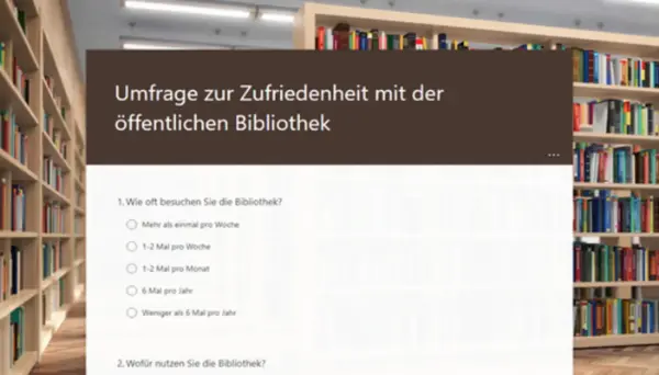 Umfrage zur Zufriedenheit mit öffentlichen Bibliotheken brown modern simple