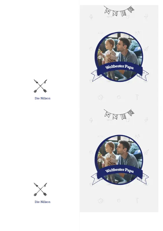 Die „Bester Papa der Welt“-Karte (2 pro Seite) modern-simple