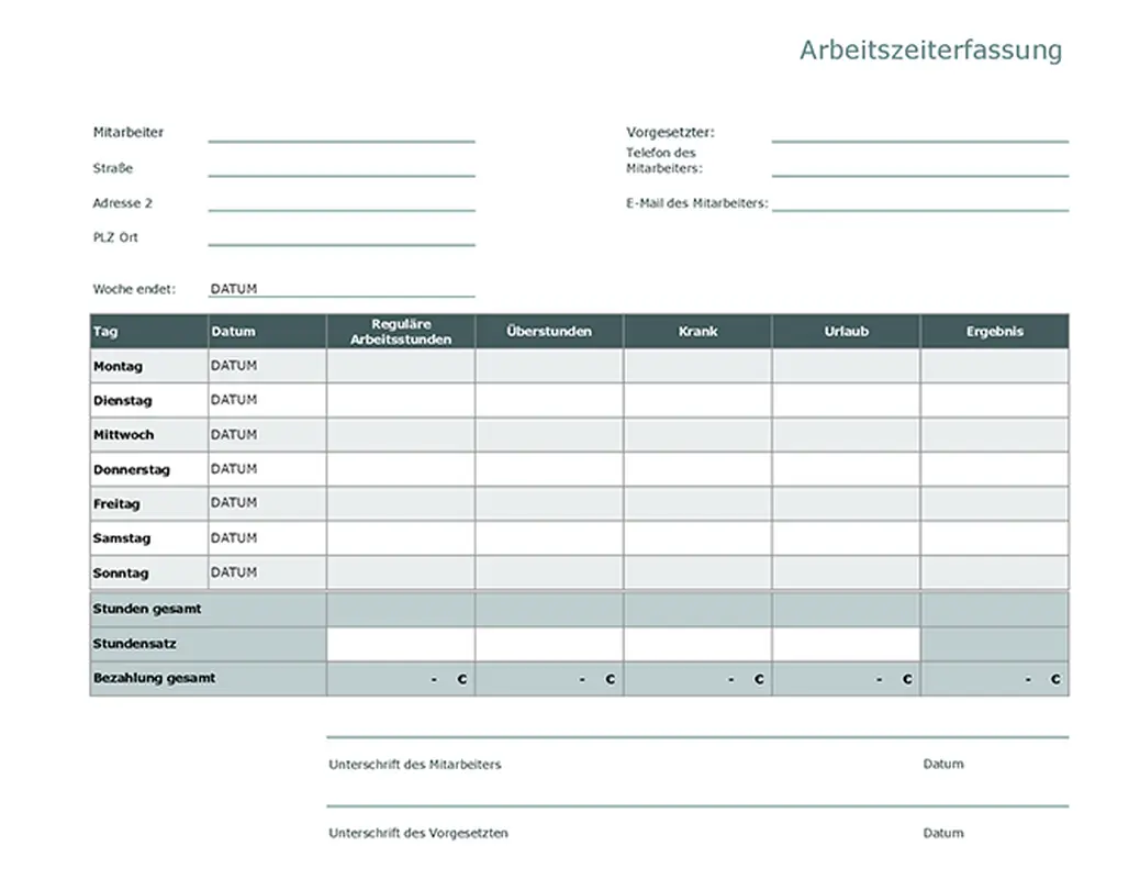Arbeitszeiterfassung modern simple