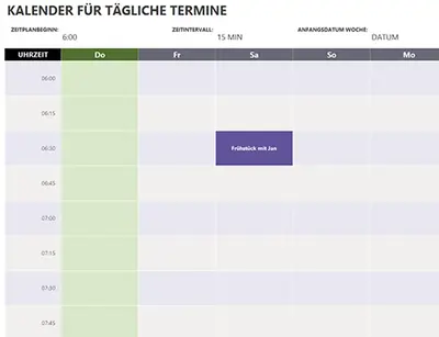 Kalender für tägliche Termine