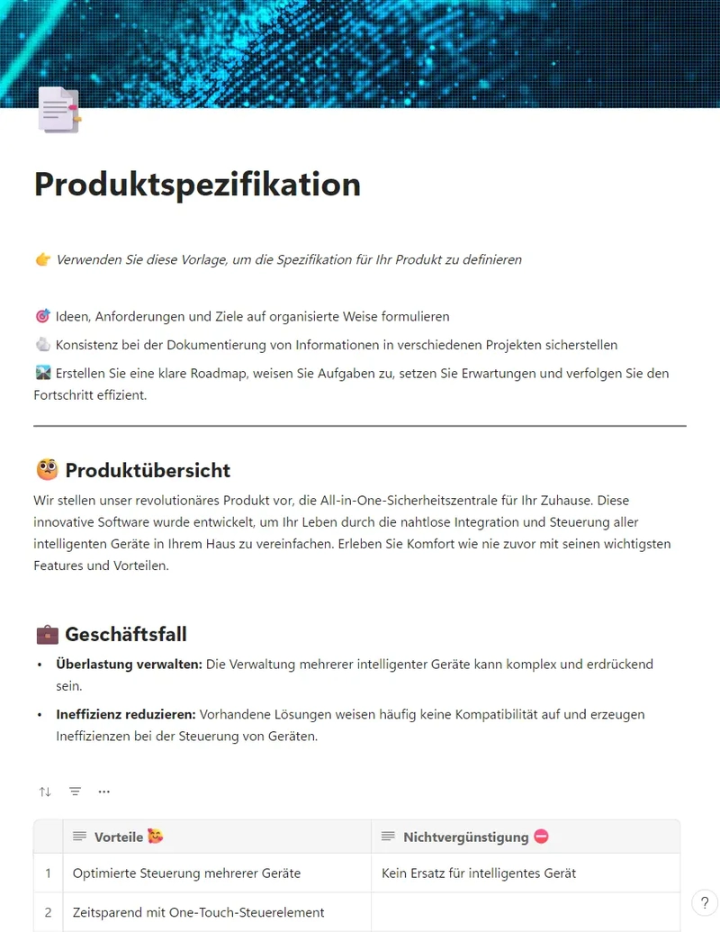 Produktspezifikation