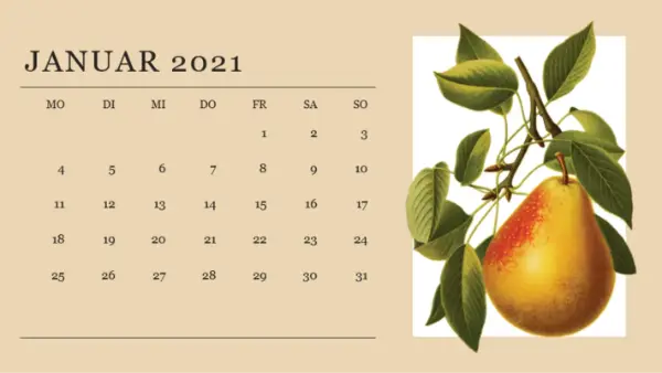Monatskalender zum Thema Pflanzen vintage-botanical
