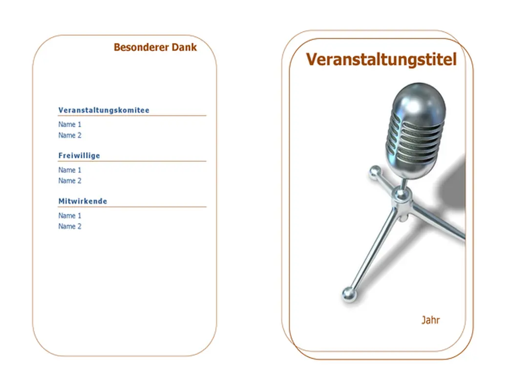 Veranstaltungsprogramm (mittig gefaltet)