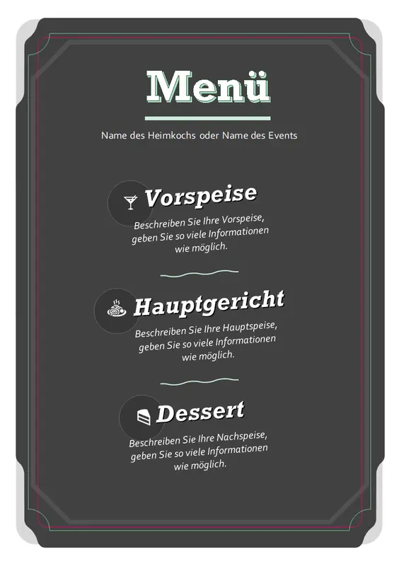 Standard-Menü modern-simple