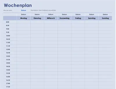 Einfacher Wochenplan modern simple