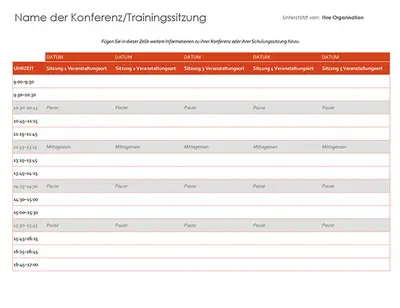 Veranstaltungszeitplan modern-simple