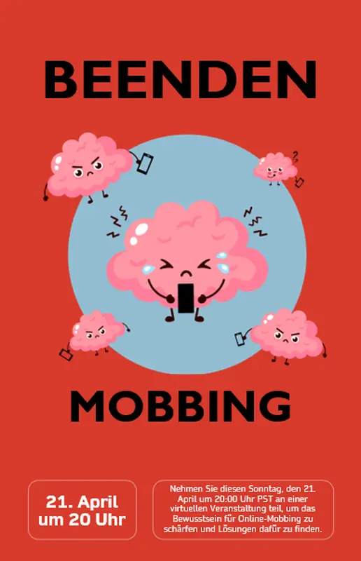 Aufklärungsplakat gegen Mobbing modern-bold