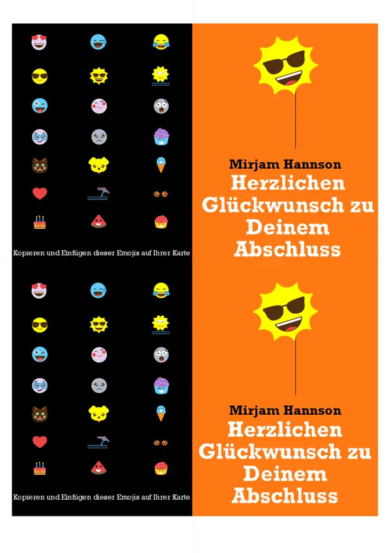 Abschlusskarte „Emoji“ modern-bold