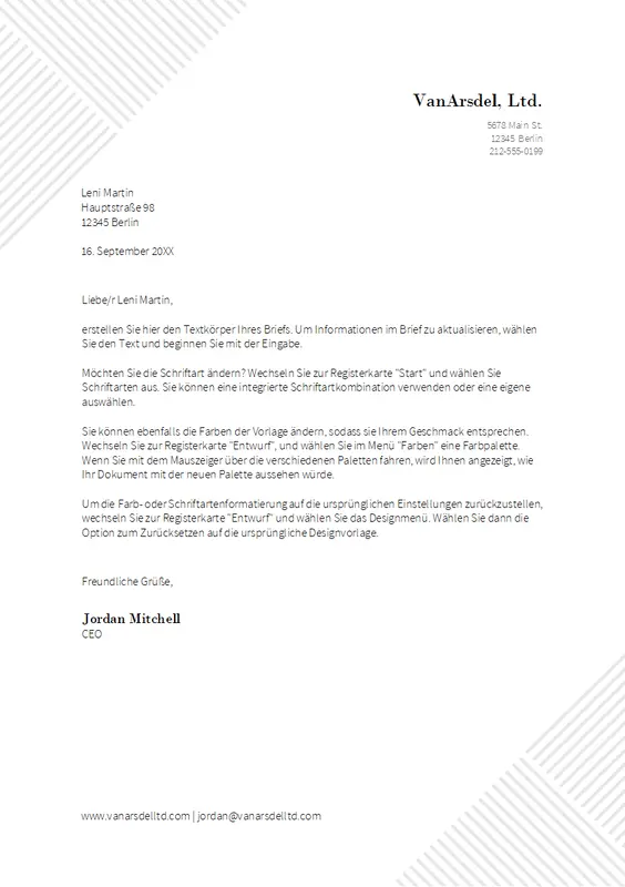 Briefkopf „Nadelstreifen“ modern-geometric