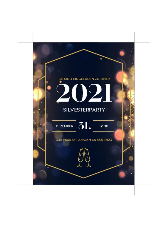 Einladungen für Silvesterparty modern-simple
