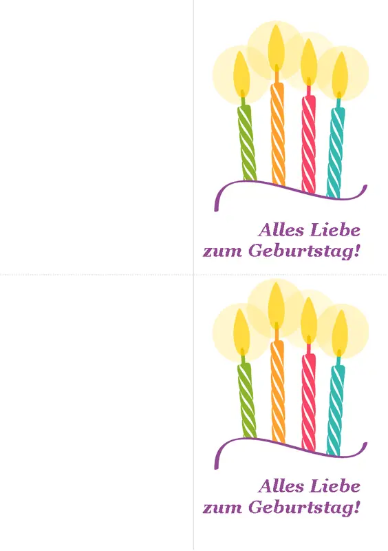 Geburtstagskarten (2 pro Seite)  modern-simple