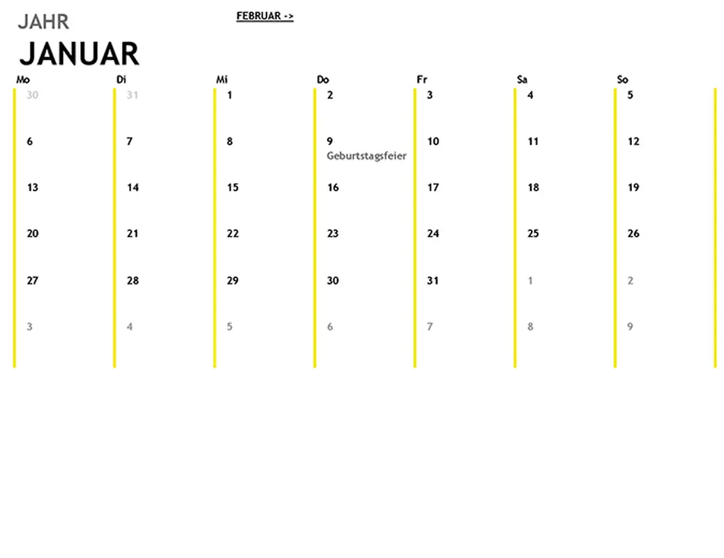 12-Monats-Kalender modern-simple