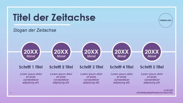 Historische Zeitachse mit Farbverlauf  modern-simple