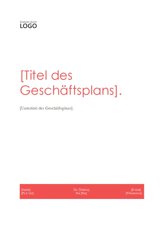 Businessplan (rotes Design) modern-simple