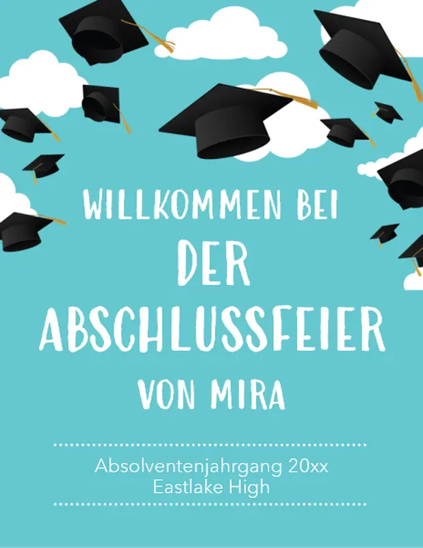 Ausdrucke für eine Schulabschlussparty whimsical color block