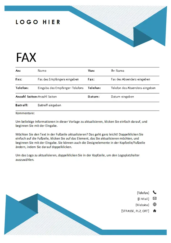 Faxdeckblatt „Nadelstreifen“ modern simple