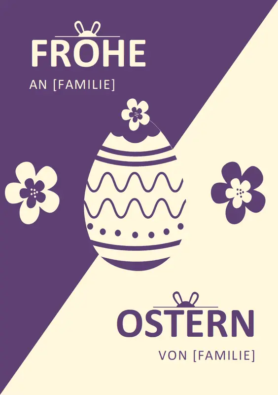 Violette Osterkarte modern-simple