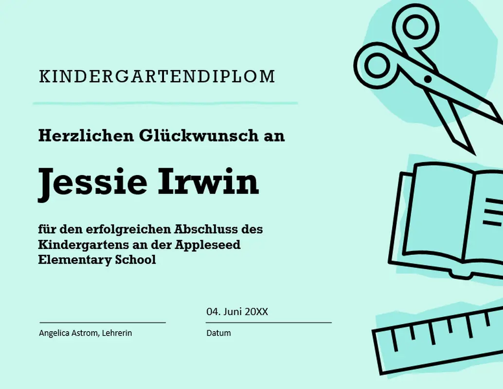 Kindergarten-Diplomzertifikat modern bold