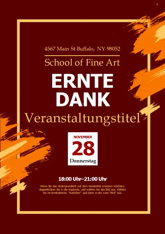 Moderner Handzettel für Erntedankfest modern