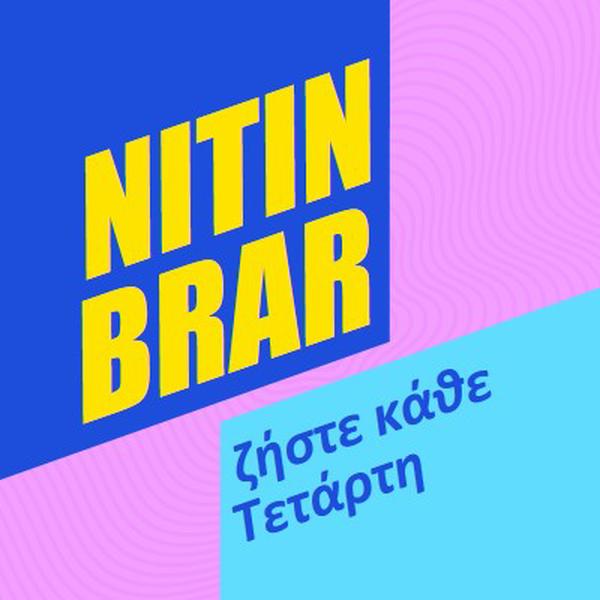 Ζωντανή μετάδοση podcast blue bold,bright,typography,geometric,vibrant,block