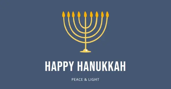 Hanukkah Sameach blue modern-simple