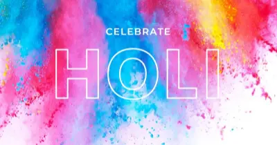 Happy Holi white modern-bold