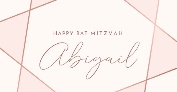 Happy bat mitzvah white modern-geometric-&-linear