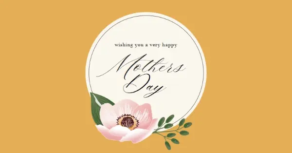 Happy Mum's Day orange vintage-botanical