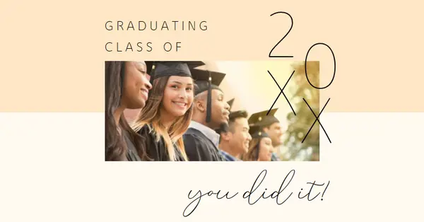 Graduating class orange modern-simple