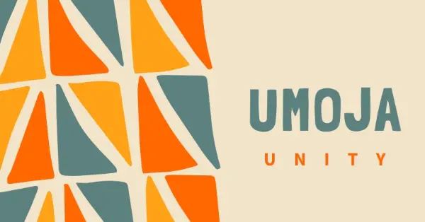 Celebrating Umoja brown whimsical-color-block