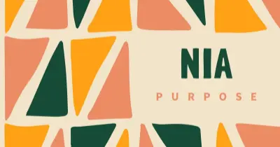 The Kwanzaa principle of Nia orange whimsical-color-block