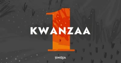 Celebrate the first day of Kwanzaa gray organic-simple