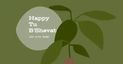 Happy Tu B'Shevat green organic-simple