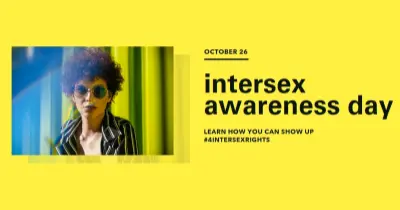 Show up for Intersex Rights yellow modern-bold