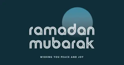 Ramadan Mubarak moon blue vintage-retro