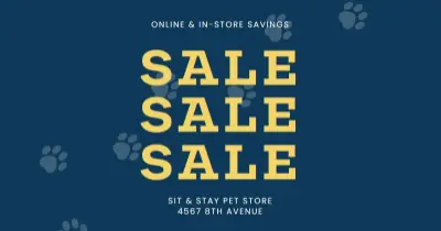 Pet sale blue modern-simple