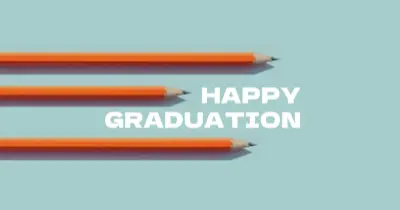 Happy graduation blue modern-bold