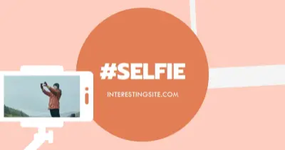 Selfie schtick orange modern-color-block