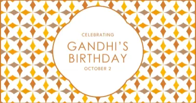 Honoring Gandhi on his birthday orange modern-simple