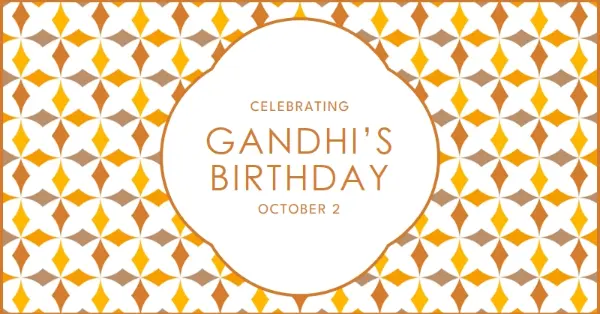 Honoring Gandhi on his birthday orange modern-simple