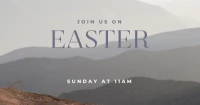 Join us Easter Sunday gray modern-simple